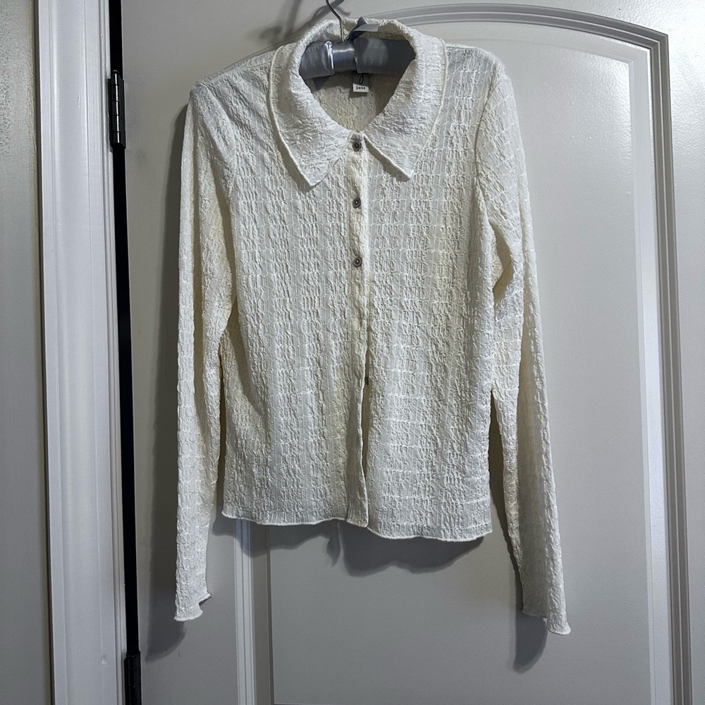 Cream blouse long sleeve. PRICE DROP !!